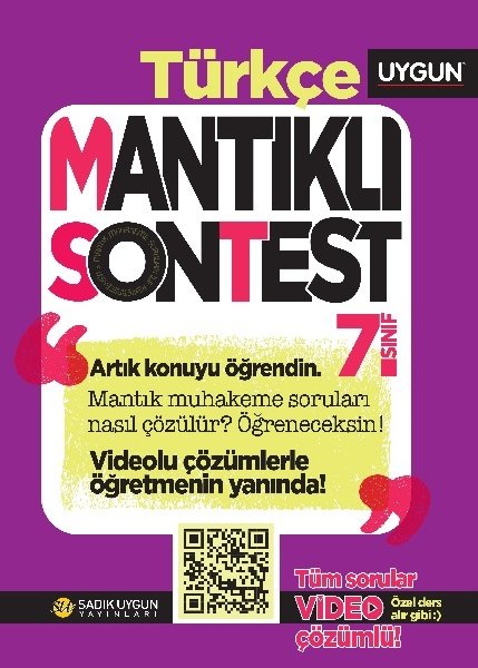 Sadık Uygun 7. Sınıf Türkçe Mantıklı Son Test Video Çözümlü Sadık Uygun Yayınları