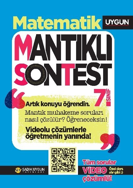 Sadık Uygun 7. Sınıf Matematik Mantıklı Son Test Video Çözümlü Sadık Uygun Yayınları