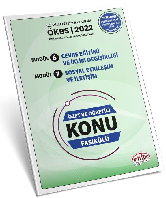 Editör 2022 MEB ÖKBS Uzman Öğretmen ve Başöğretmen Eğitimde Kapsayıcılık Konu Fasikülü Modül 6-7 Editör Yayınları