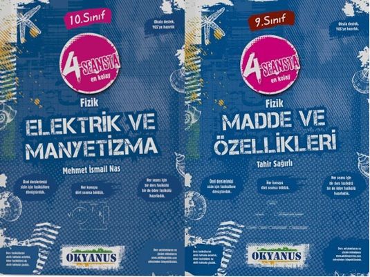 SÜPER FİYAT - Okyanus 4 Seansta Fizik Elektrik ve Manyetizma, Madde ve Özellikleri 2 li Set Okyanus Yayınları