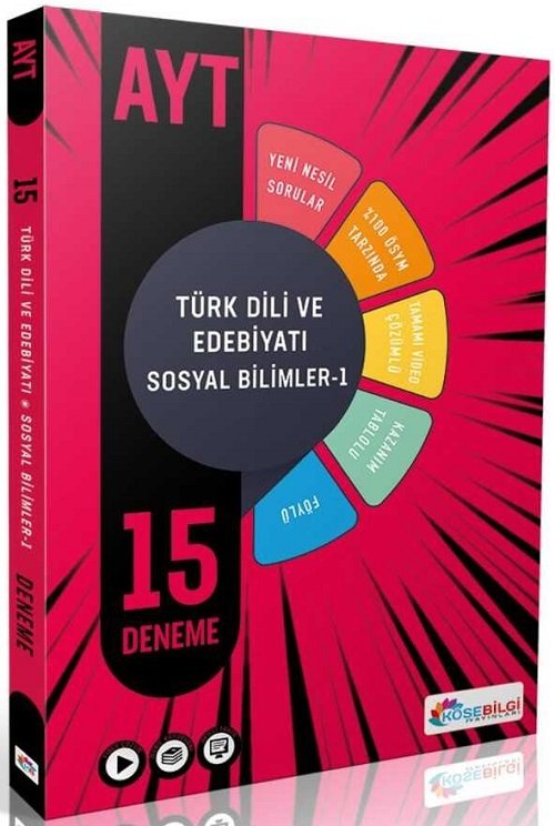 Köşebilgi YKS AYT Türk Dili ve Edebiyatı Sosyal Bilimler-1 15 Deneme Video Çözümlü Köşebilgi Yayınları