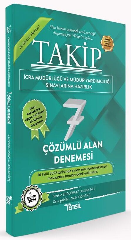 Temsil 2024 TAKİP İcra Müdürlüğü ve Yardımcılığı Alan 7 Deneme Çözümlü 6. Baskı Temsil Yayınları