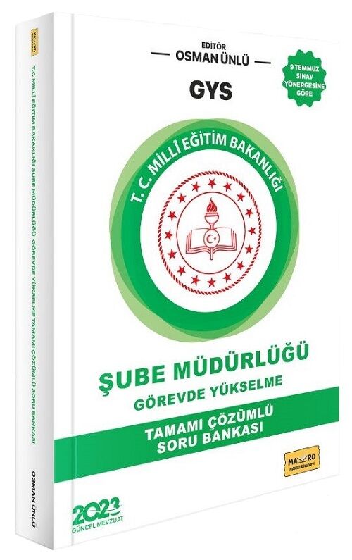 Makro Kitabevi GYS MEB Milli Eğitim Bakanlığı Şube Müdürlüğü Soru Bankası Çözümlü Görevde Yükselme Makro Kitabevi