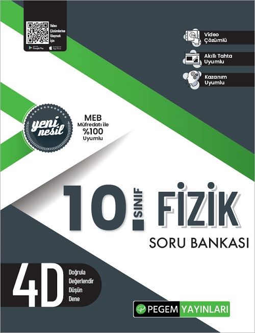 Pegem 10. Sınıf Fizik 4D Soru Bankası Video Çözümlü Pegem Akademi Yayınları