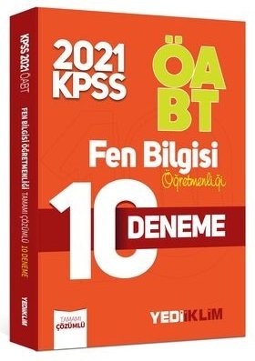 Yediiklim 2021 ÖABT Fen ve Teknoloji Öğretmenliği Yeni 10 Deneme Çözümlü Yediiklim Yayınları