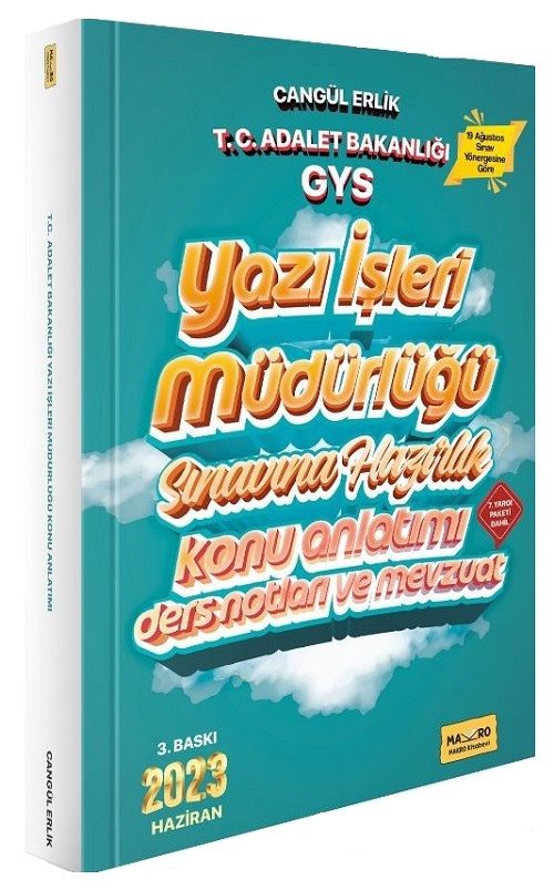 Makro Kitabevi 2023 GYS Adalet Bakanlığı Yazı İşleri Müdürlüğü Ders Notları Mevzuat Konu Anlatımı Görevde Yükselme Makro Kitabevi