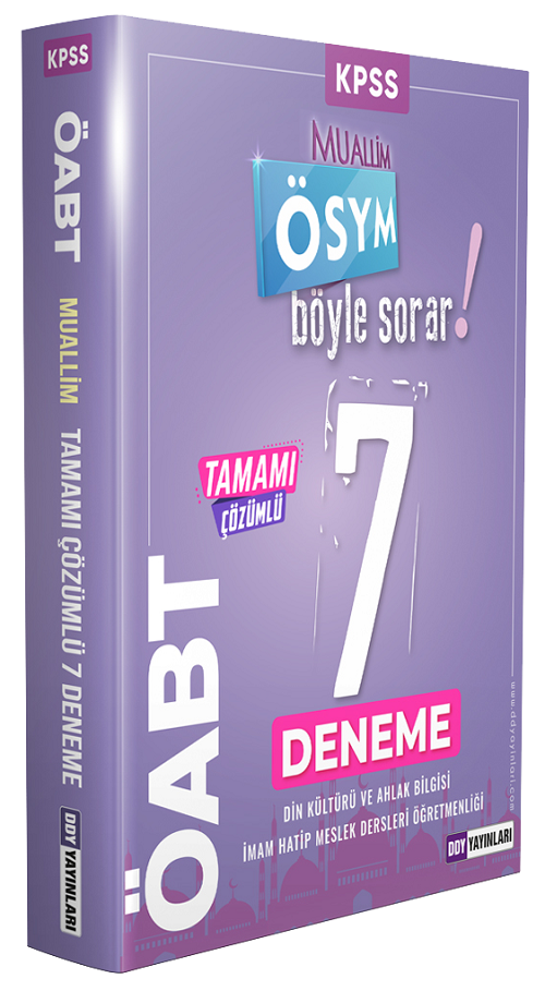 DDY Yayınları ÖABT Din Kültürü Muallim ÖSYM Böyle Sorar 7 Deneme Çözümlü DDY Yayınları