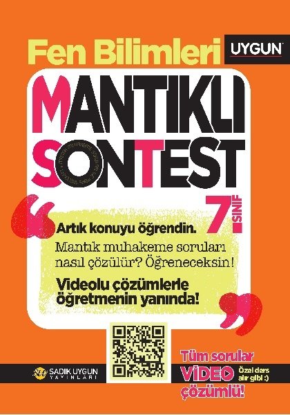 Sadık Uygun 7. Sınıf Fen Bilimleri Mantıklı Son Test Video Çözümlü Sadık Uygun Yayınları