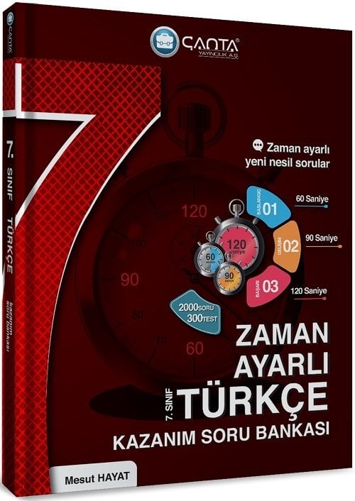 Çanta 7. Sınıf Türkçe Zaman Ayarlı Kazanım Soru Bankası Çanta Yayınları