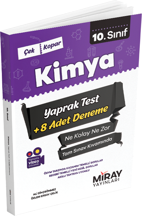 Miray 10. Sınıf Kimya Çek Kopar Yaprak Test + 8 Deneme Miray Yayınları