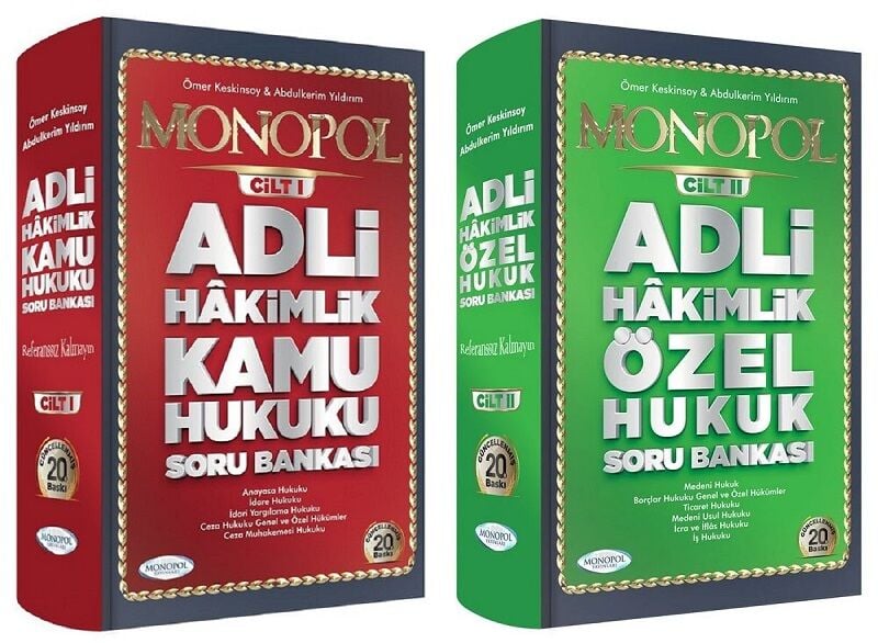 Monopol Adli Hakimlik Kamu + Özel Hukuk Soru 2 li Set Monopol Yayınları