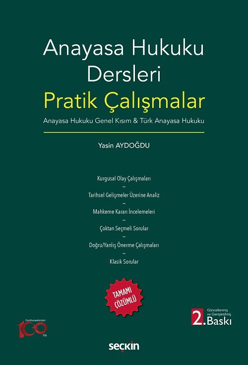 Seçkin Anayasa Hukuku Dersleri Pratik Çalışmalar 2. Baskı - Yasin Aydoğdu Seçkin Yayınları