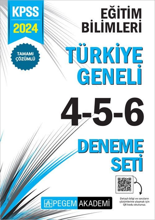 SÜPER FİYAT - Pegem 2024 KPSS Eğitim Bilimleri Türkiye Geneli 3 Deneme (4-5-6) Pegem Akademi Yayınları