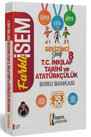 İsem 8. Sınıf Farklı İsem TC İnkılap Tarihi ve Atatürkçülük Soru Bankası İsem Yayıncılık