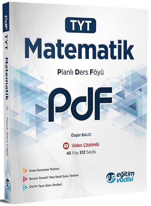 Eğitim Vadisi YKS TYT Matematik PDF Planlı Ders Föyü Video Çözümlü Eğitim Vadisi Yayınları