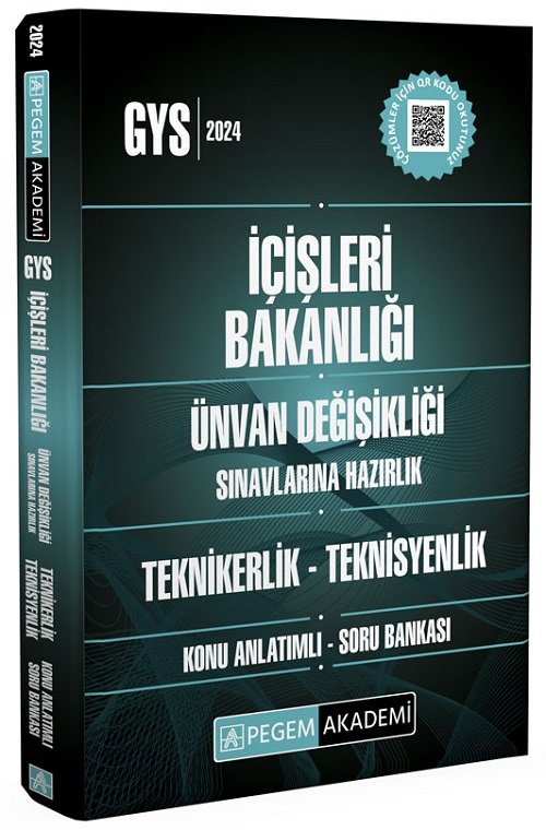 Pegem 2024 GYS İçişleri Bakanlığı Teknikerlik Teknisyenlik Konu Anlatımlı Soru Bankası Görevde Yükselme Pegem Akademi Yayınları