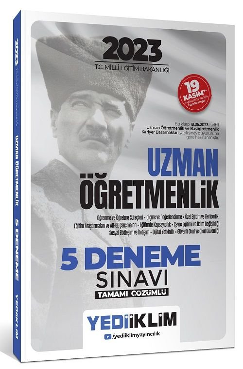 Yediiklim 2023 MEB Uzman Öğretmenlik 5 Deneme Çözümlü Yediiklim Yayınları