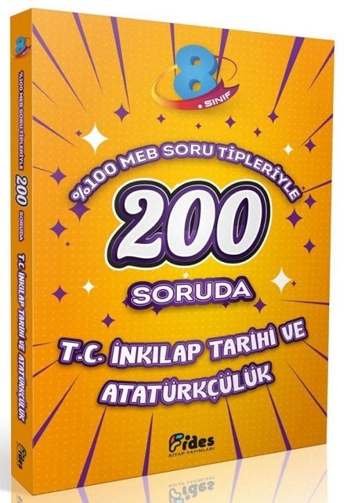 Fides 8. Sınıf 200 Soruda TC İnkılap Tarihi ve Atatürkçülük Soru Bankası Fides Yayınları