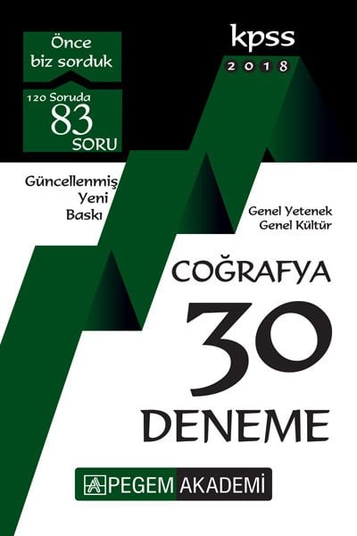 Pegem 2018 KPSS Coğrafya 30 Deneme Pegem Akademi Yayınları