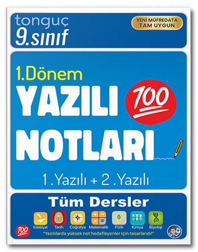 Tonguç  9. Sınıf Tüm Dersler 1. Dönem 1. Yazılı ve 2. Yazılı Notları Tonguç Akademi