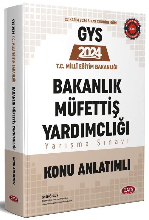 Data 2024 GYS MEB Milli Eğitim Bakanlığı Bakanlık Müfettiş Yardımcılığı Konu Anlatımlı Görevde Yükselme Data Yayınları