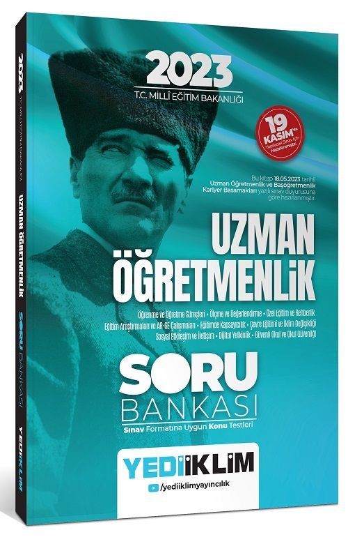 Yediiklim 2023 MEB Uzman Öğretmenlik Soru Bankası Yediiklim Yayınları