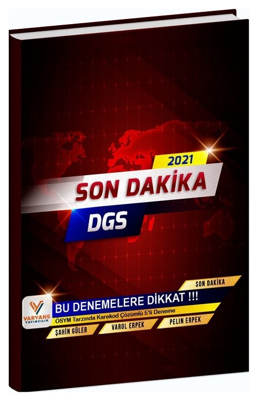 Varyans 2021 DGS Son Dakika 5 Deneme Karekod Çözümlü Varyans Yayınları