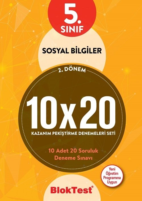 Blok Test 5. Sınıf 2. Dönem Sosyal Bilgiler 10x20 Deneme Blok Test Yayınları