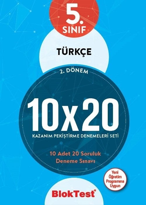 Blok Test 5. Sınıf 2. Dönem Türkçe 10x20 Deneme Blok Test Yayınları