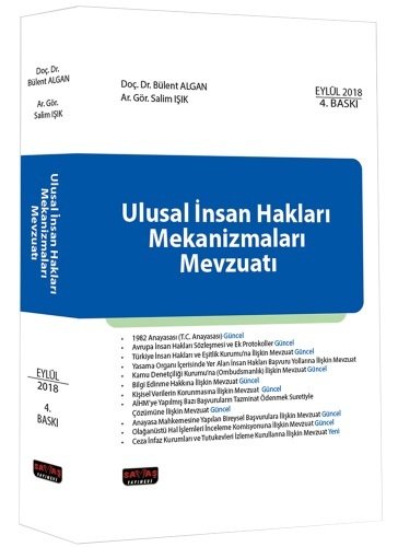 Savaş Ulusal İnsan Hakları Mekanizmaları Mevzuatı Bülent Algan, Salim Işık Savaş Yayınları