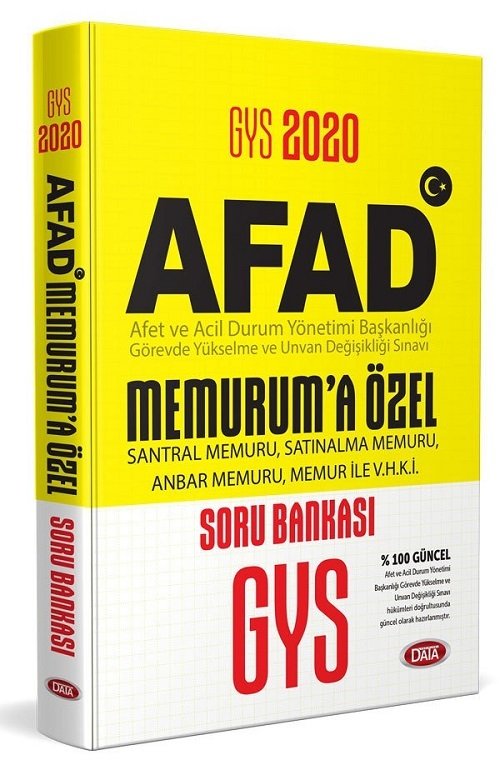 Data 2020 GYS AFAD Memuruma Özel Soru Bankası Görevde Yükselme Data Yayınları