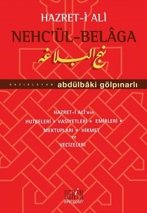 Derin Yayınları Hazreti Ali Nehcül Belaga - Abdülbaki Gölpınarlı Derin Yayınları