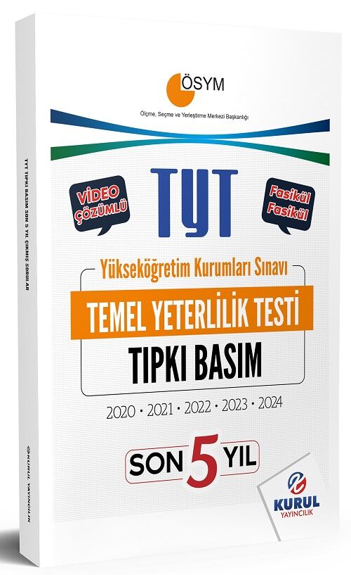 Kurul 2025 YKS TYT Çıkmış Sorular Son 5 Yıl Tıpkı Basım Çözümlü Kurul Yayncılık