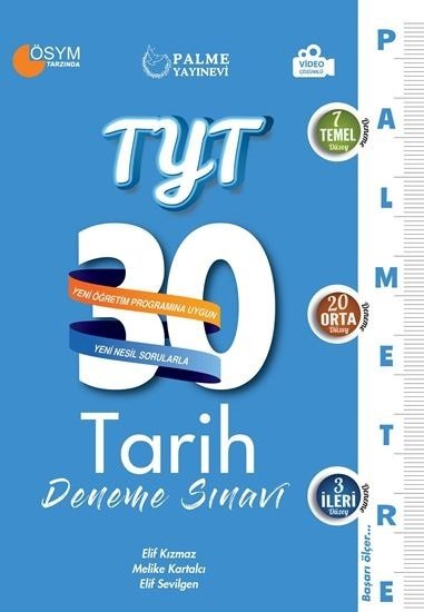 Palme YKS TYT Tarih Palmetre 30 Deneme Video Çözümlü Palme Yayınları