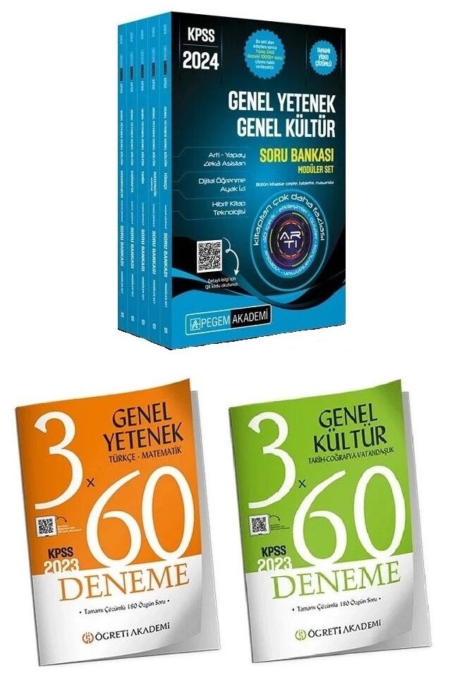 SÜPER FİYAT - Pegem 2024 KPSS Genel Yetenek Genel Kültür Modüler Soru + Öğreti 2023 6 Deneme 7 li Set Pegem + Öğreti Akademi Yayınları