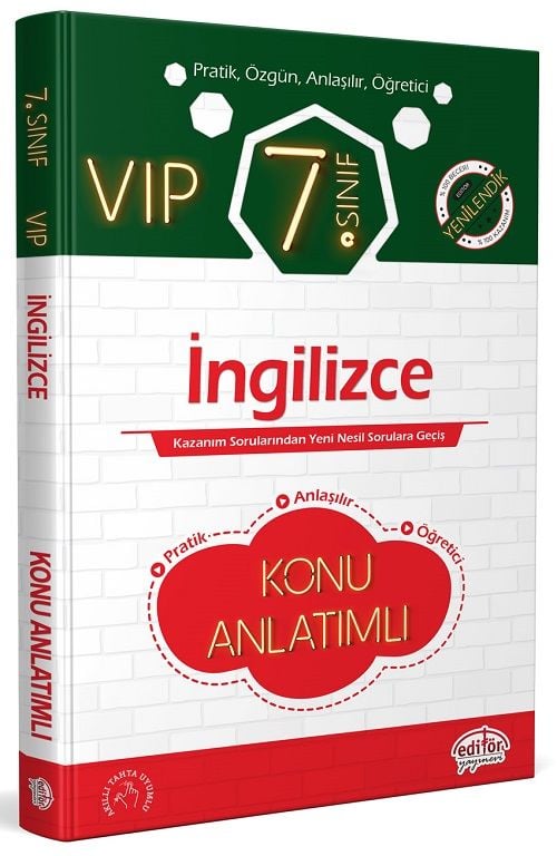 Editör 7. Sınıf VIP İngilizce Konu Anlatımlı Editör Yayınları