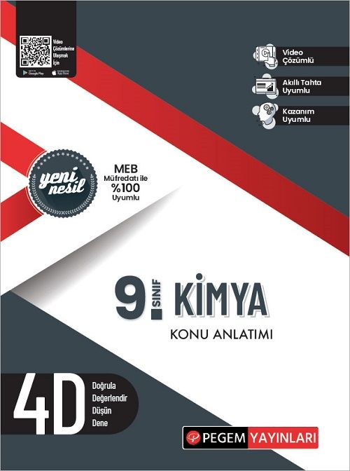 Pegem 9. Sınıf Kimya 4D Konu Anlatımı Pegem Akademi Yayınları