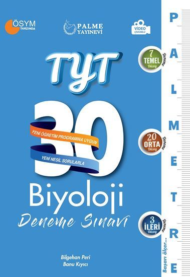 Palme YKS TYT Biyoloji Palmetre 30 Deneme Video Çözümlü Palme Yayınları