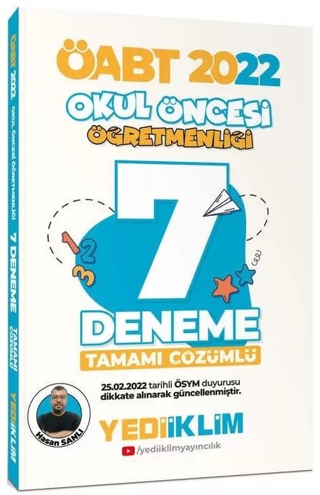 SÜPER FİYAT - Yediiklim 2022 ÖABT Okul Öncesi Öğretmenliği 7 Deneme Çözümlü - Hasan Sanlı Yediiklim Yayınları