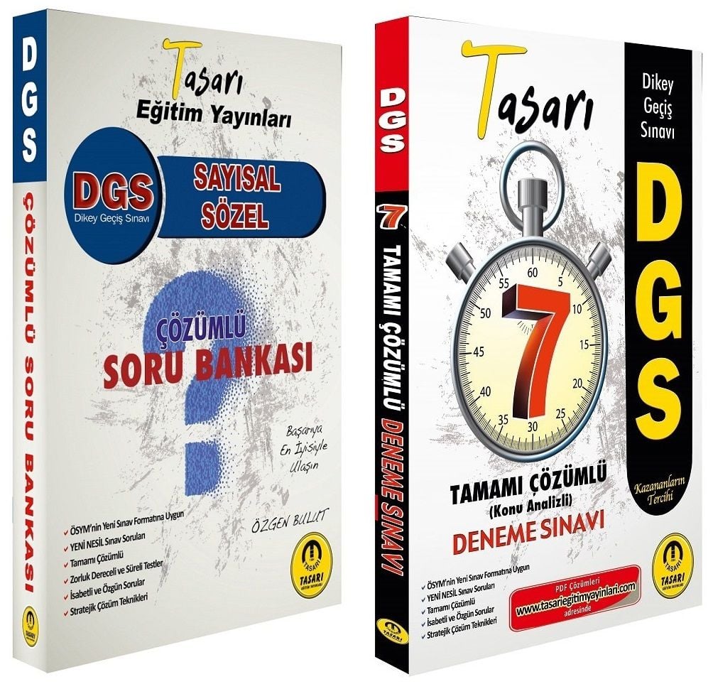 SÜPER FİYAT - Tasarı DGS Soru + 7 Deneme 2 li Set Tasarı Yayınları