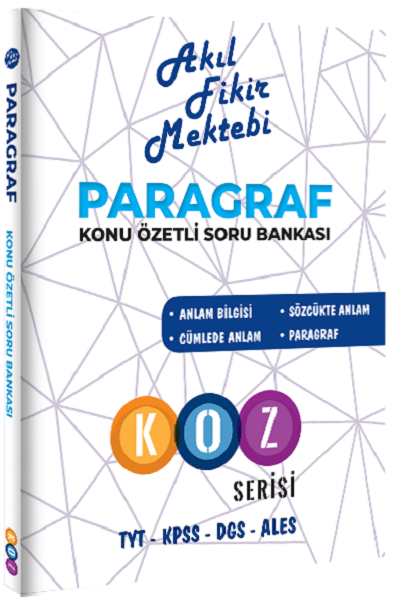 Akıl Fikir Mektebi TYT KPSS DGS ALES Paragraf Konu Özetli Soru Bankası Koz Serisi Akıl Fikir Mektebi