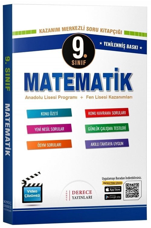 Derece 9. Sınıf Matematik Kazanım Merkezli Soru Kitapçığı Modüler Set Derece Yayınları