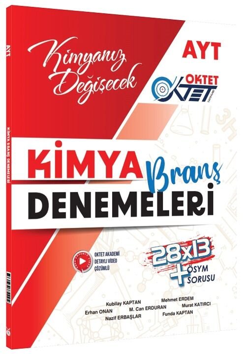 Oktet YKS AYT Kimya 28x13 Deneme Çözümlü Oktet Yayınları