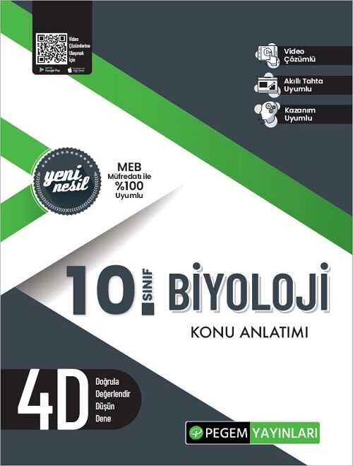 Pegem 10. Sınıf Biyoloji 4D Konu Anlatımı Pegem Akademi Yayınları