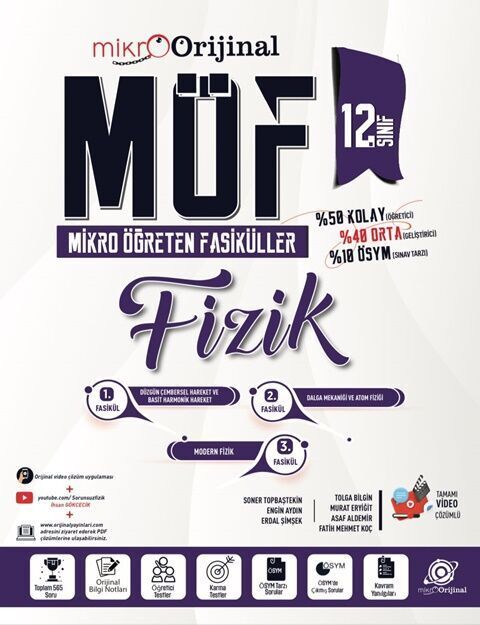 Orijinal 12. Sınıf Fizik MÖF Mikro Öğreten Fasiküller Orijinal Yayınları