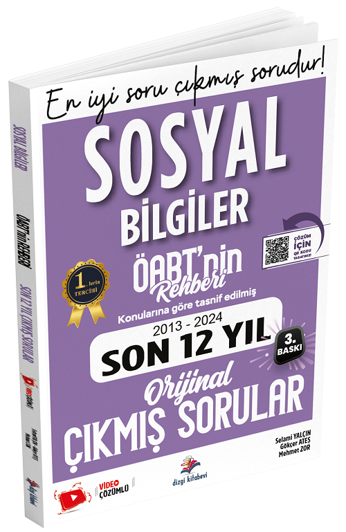 Dizgi Kitap 2025 ÖABT nin Rehberi Sosyal Bilgiler Öğretmenliği Çıkmış Sorular Son 12 Yıl Çözümlü - Selami Yalçın Dizgi Kitap Yayınları