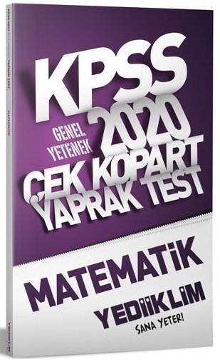 Yediiklim 2020 KPSS Matematik Yaprak Test Çek Kopart Yediiklim Yayınları