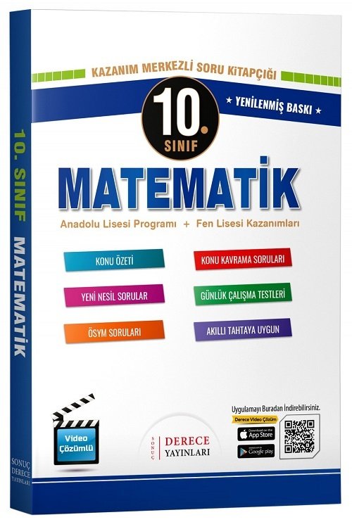 Derece 10. Sınıf Matematik Kazanım Merkezli Soru Kitapçığı Modüler Set Derece Yayınları