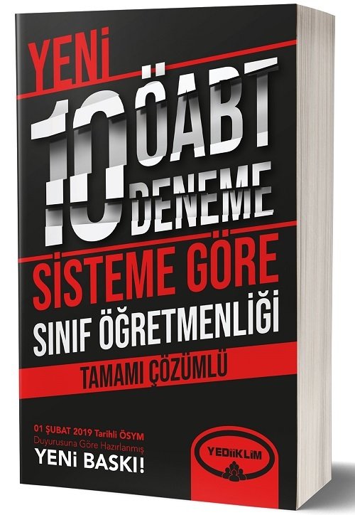 Yediiklim 2019 ÖABT Sınıf Öğretmenliği Yeni Sistem 10 Deneme Çözümlü Yediiklim Yayınları