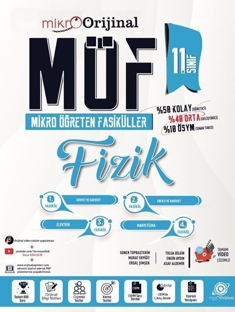 Orijinal 11. Sınıf Fizik MÖF Mikro Öğreten Fasiküller Orijinal Yayınları